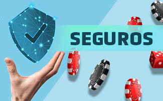 Um sinal seguro, fichas, dados e uma mão humana